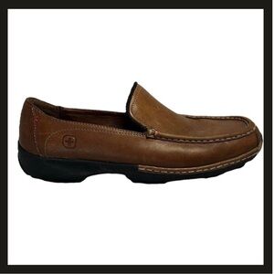 Men’s Wenger Swiss Supreme Quality  Brown Leather Slip-On Hiking Mocs Loafers
